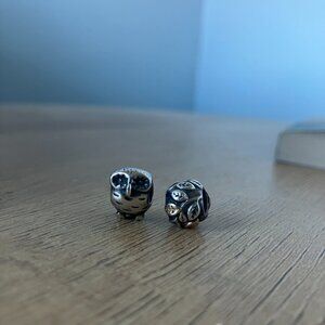✨ Retired Pandora Charm Set | Silver Owl + 14K Gold Tree of Life | EUC ✨